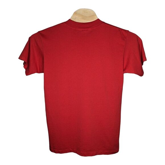 Vintage 1990 London Paris Rome Roswell T Shirt‎ Red Oneita Size L 42-44 GA USA - Picture 2 of 13